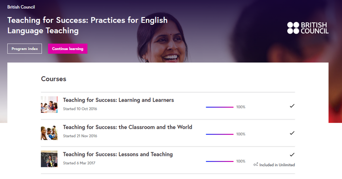 Teaching for Success — список курсов