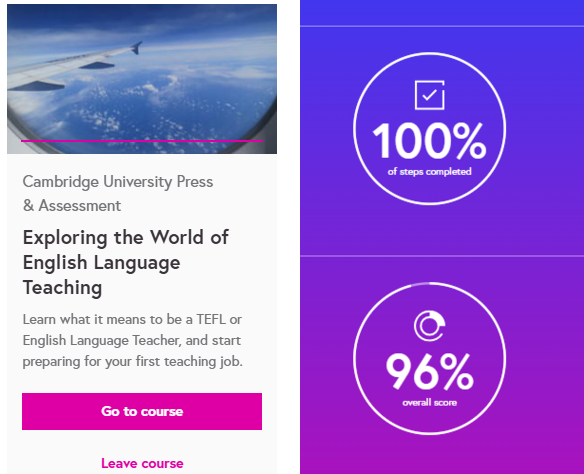 Exploring the World of English Language Teaching — прогресс курса