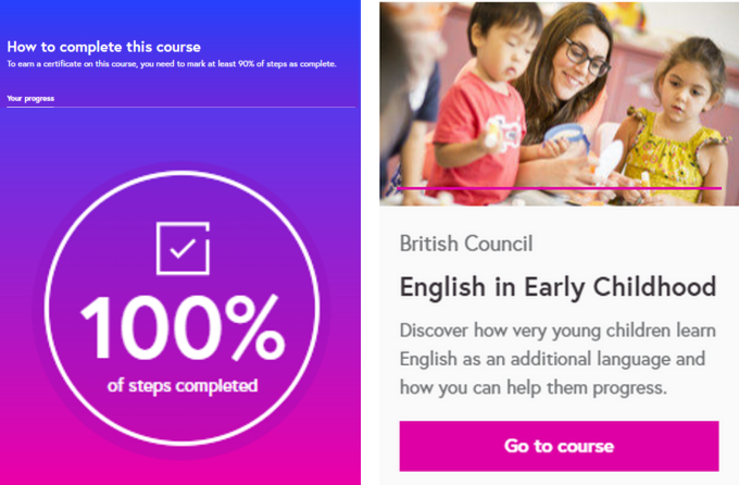 English in Early Childhood — прогресс курса
